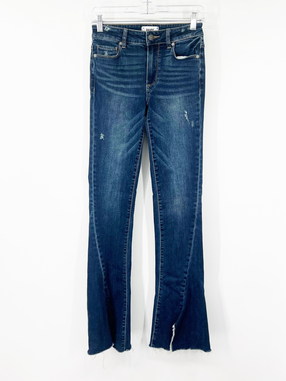Paige High Rise Lou Lou Flare Twist Seam Jeans in Casabella